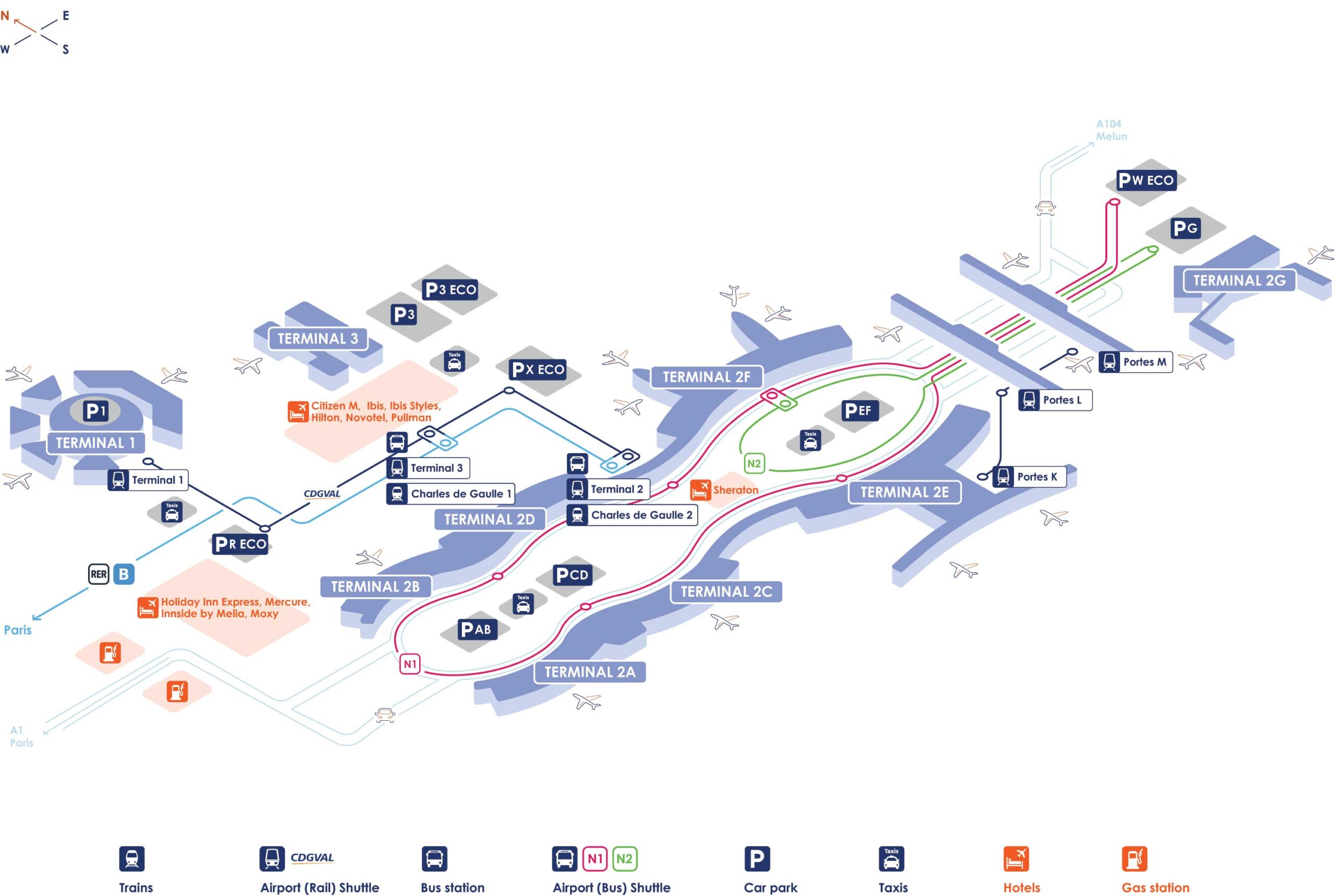แผนที่อาคารผู้โดยสาร CDG